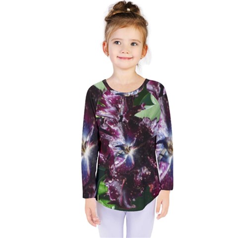 Galaxy Tulip Kids  Long Sleeve Tee by okhismakingart