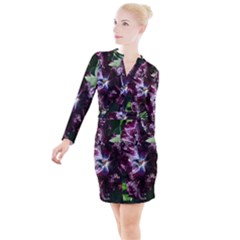 Galaxy Tulip Button Long Sleeve Dress by okhismakingart