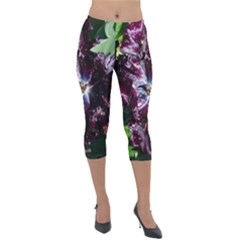 Galaxy Tulip Lightweight Velour Capri Leggings  by okhismakingart