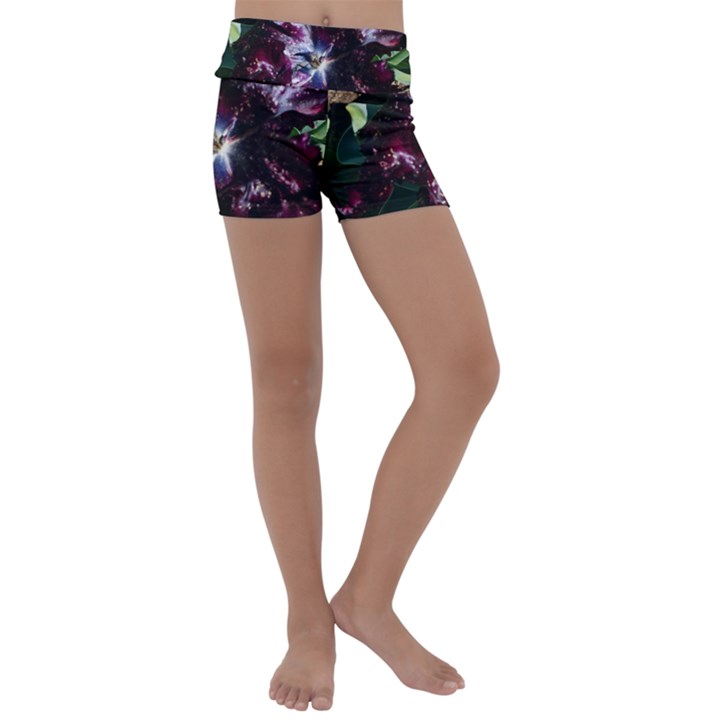 Galaxy Tulip Kids  Lightweight Velour Yoga Shorts