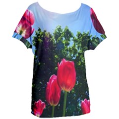 Skyward Tulips Women s Oversized Tee by okhismakingart