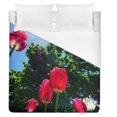 Skyward Tulips Duvet Cover (queen Size) by okhismakingart