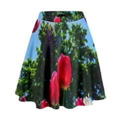 Skyward Tulips High Waist Skirt by okhismakingart