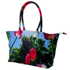 Skyward Tulips Canvas Shoulder Bag by okhismakingart