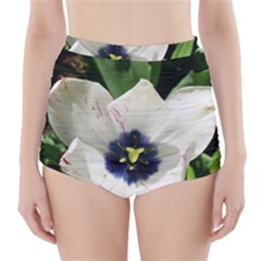 Blue Centered Tulip High-waisted Bikini Bottoms by okhismakingart