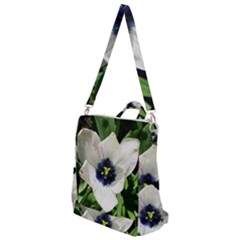 Blue Centered Tulip Crossbody Backpack by okhismakingart