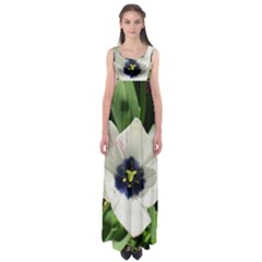 Blue Centered Tulip Empire Waist Maxi Dress by okhismakingart