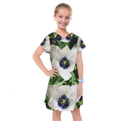 Blue Centered Tulip Kids  Drop Waist Dress by okhismakingart