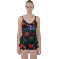 Poppy Field Tie Front Two Piece Tankini by okhismakingart