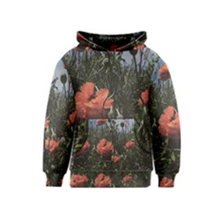 Faded Poppy Field  Kids  Pullover Hoodie by okhismakingart