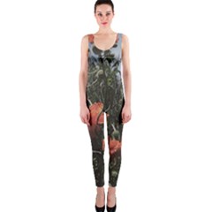 Faded Poppy Field  One Piece Catsuit by okhismakingart