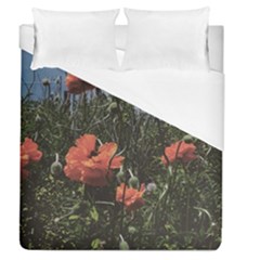 Faded Poppy Field  Duvet Cover (queen Size) by okhismakingart