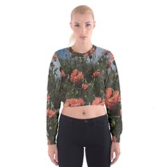 Faded Poppy Field  Cropped Sweatshirt