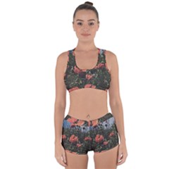 Faded Poppy Field  Racerback Boyleg Bikini Set by okhismakingart