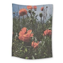 Faded Poppy Field  Medium Tapestry