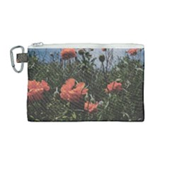 Faded Poppy Field  Canvas Cosmetic Bag (medium) by okhismakingart