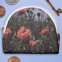 Faded Poppy Field  Horseshoe Style Canvas Pouch by okhismakingart