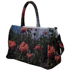 Faded Poppy Field  Duffel Travel Bag by okhismakingart