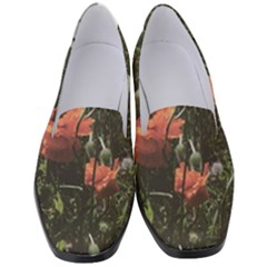 Faded Poppy Field  Women s Classic Loafer Heels by okhismakingart