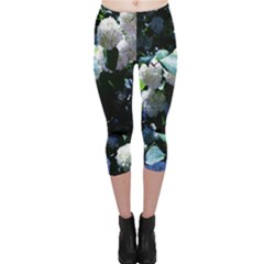 Blue Snowballs Ii Capri Leggings  by okhismakingart