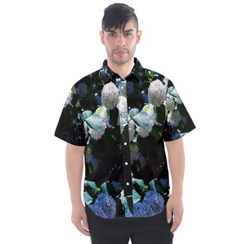 Blue Snowballs Ii Men s Short Sleeve Shirt by okhismakingart