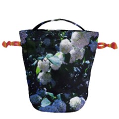 Blue Snowballs Ii Drawstring Bucket Bag by okhismakingart