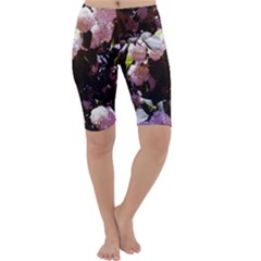 Purple Snowballs Cropped Leggings  by okhismakingart