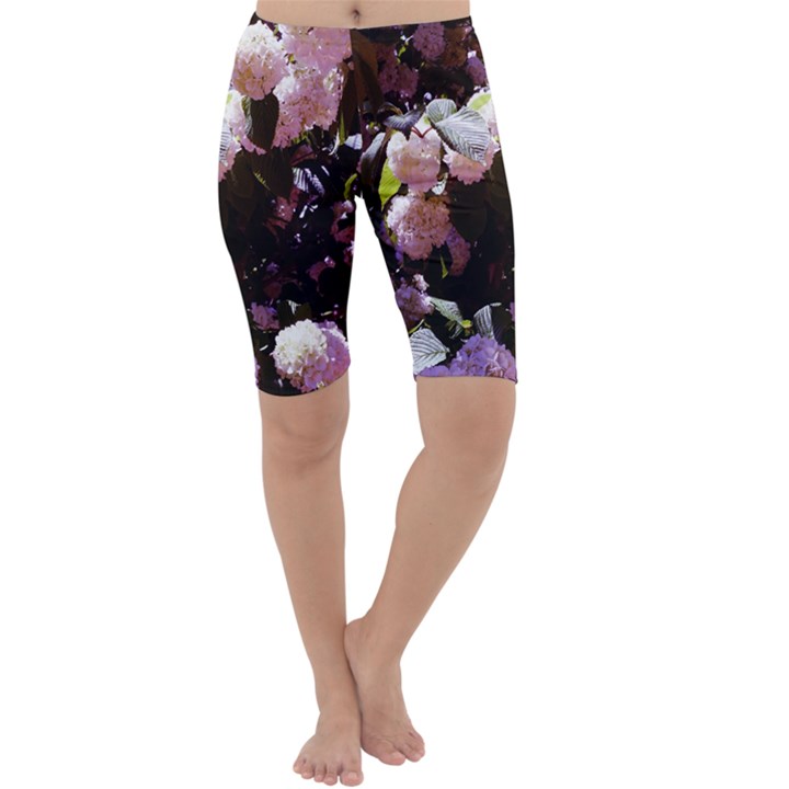 Purple Snowballs Cropped Leggings 