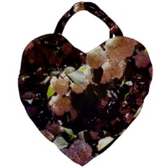 Pink Snowballs Ii Giant Heart Shaped Tote by okhismakingart