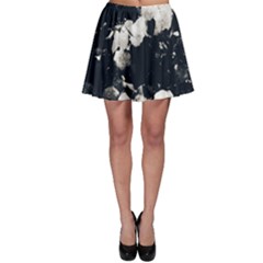 High Contrast Black And White Snowballs Ii Skater Skirt by okhismakingart