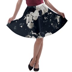 High Contrast Black And White Snowballs Ii A-line Skater Skirt by okhismakingart