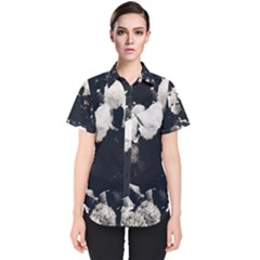 High Contrast Black And White Snowballs Ii Women s Short Sleeve Shirt