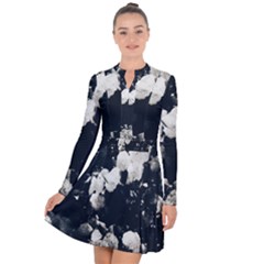 High Contrast Black And White Snowballs Ii Long Sleeve Panel Dress by okhismakingart