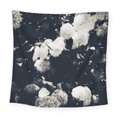 High Contrast Black And White Snowballs Ii Square Tapestry (large)