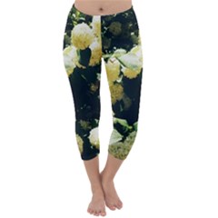 Yellow Snowballs Ii Capri Winter Leggings 