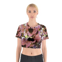 Pink Snowballs Cotton Crop Top by okhismakingart