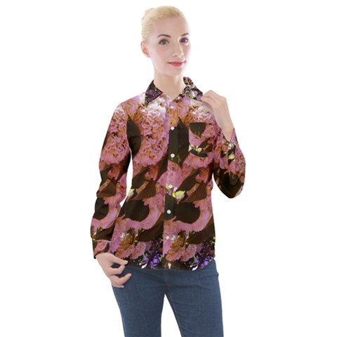 Pink Snowballs Women s Long Sleeve Pocket Shirt by okhismakingart