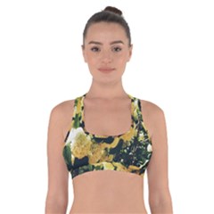 Yellow Snowballs Cross Back Sports Bra by okhismakingart