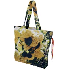 Yellow Snowballs Drawstring Tote Bag by okhismakingart