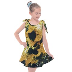 Yellow Snowballs Kids  Tie Up Tunic Dress