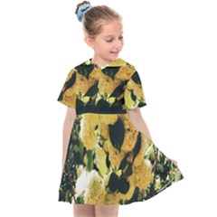 Yellow Snowballs Kids  Sailor Dress by okhismakingart