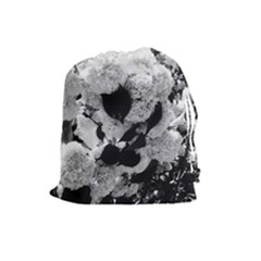 Black And White Snowballs Drawstring Pouch (large) by okhismakingart