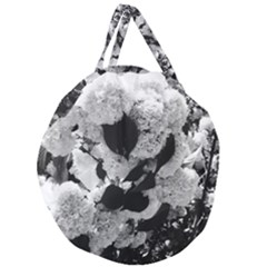 Black And White Snowballs Giant Round Zipper Tote by okhismakingart