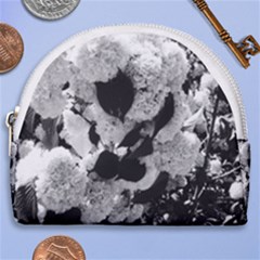 Black And White Snowballs Horseshoe Style Canvas Pouch by okhismakingart