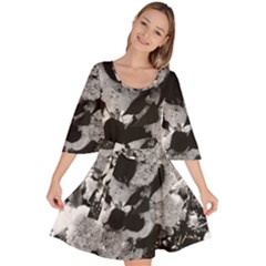 Black And White Snowballs Velour Kimono Dress by okhismakingart