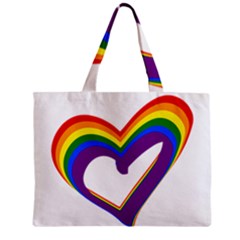 Rainbow Heart Colorful Lgbt Rainbow Flag Colors Gay Pride Support Zipper Mini Tote Bag by yoursparklingshop