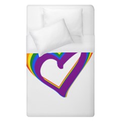 Rainbow Heart Colorful Lgbt Rainbow Flag Colors Gay Pride Support Duvet Cover (single Size) by yoursparklingshop