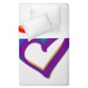 Rainbow Heart Colorful LGBT Rainbow Flag Colors Gay Pride Support Duvet Cover Double Side (Single Size) View2