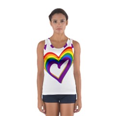 Rainbow Heart Colorful Lgbt Rainbow Flag Colors Gay Pride Support Sport Tank Top  by yoursparklingshop