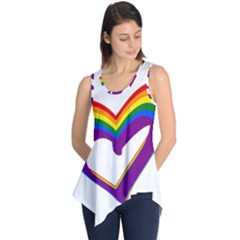 Rainbow Heart Colorful Lgbt Rainbow Flag Colors Gay Pride Support Sleeveless Tunic by yoursparklingshop